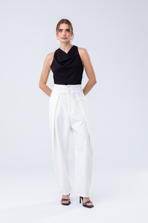 PTJ0057 pantalón blanco con bolsillos