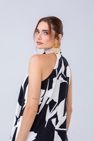 PTJ0068 vestido con flecos y estampado colombia