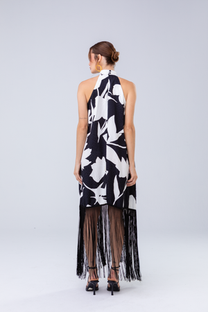 PTJ0068 vestido con flecos y estampado colombia