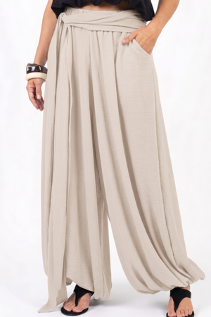 PTJ0082120 pantalón para mujeres color beige