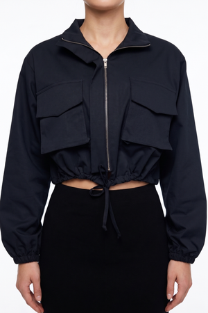 PTJ009012 chaqueta azul oscuro con mangas largas
