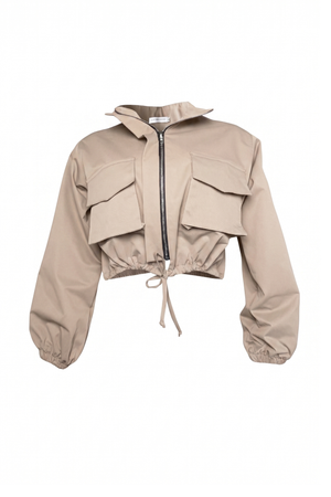 PTJ009012 chaqueta color arena con mangas largas