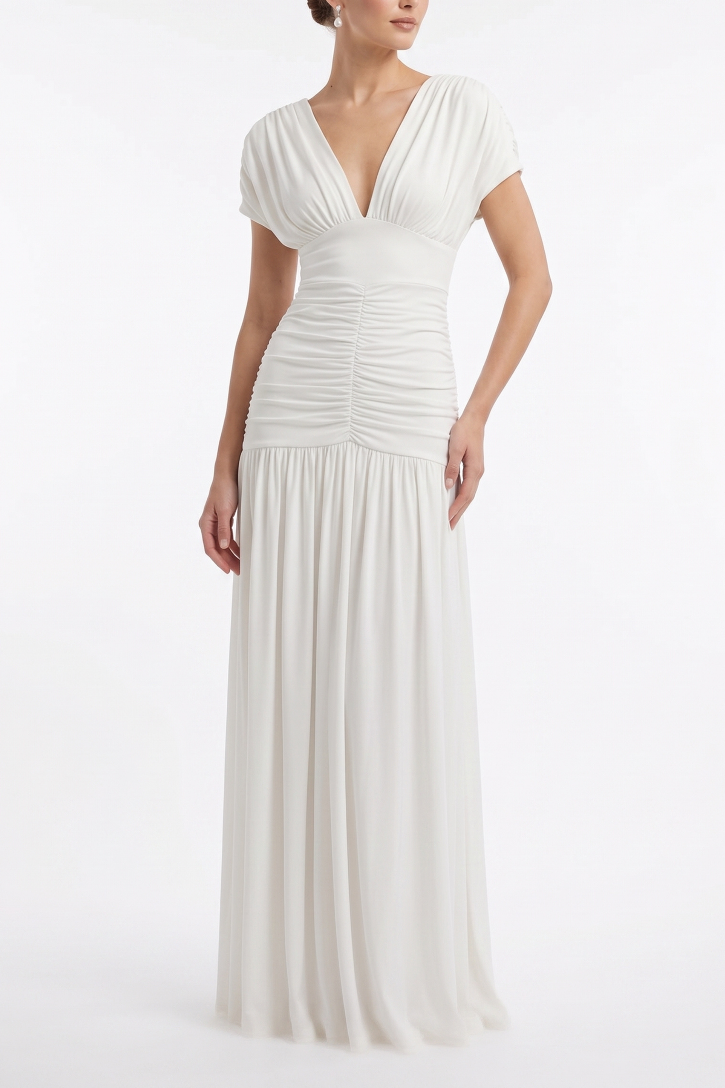 PTJ0092 vestido largo para mujer color blanco