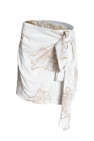 PTJ013729 falda corta con lazos y bordados