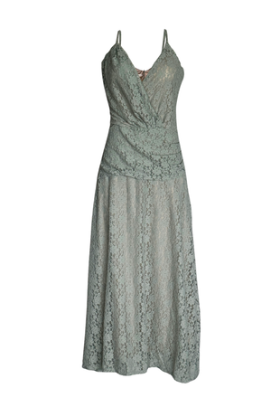 PTJ0152 vestido largo con tiras color verde manzana
