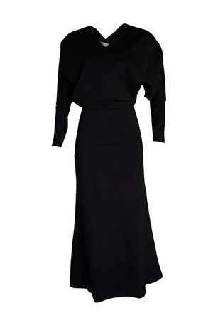 PTJ0182 vestido largo con mangas largas color negro
