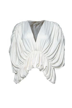 PTJ0204 blusa para mujer con mangas recogidas