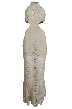 Hermoso vestido largo crochet con cilueta ajustada