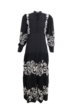 Hermoso vestido largo de manga larga Ofelia color negro