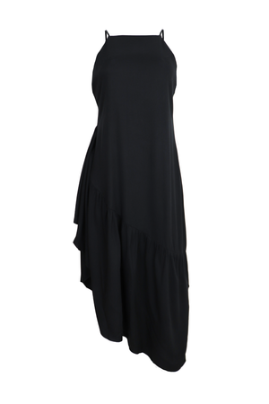 Vestido midi de tiras color negro