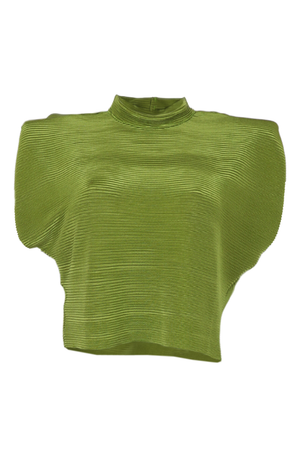 PTJ132612 Blusa con hombreras Danna VERDE PISTACHO