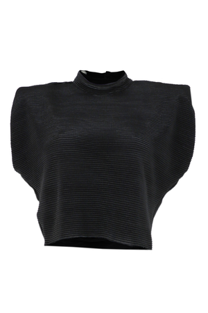 PTJ132612 Blusa con hombreras Danna NEGRO