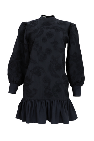 Vestido corto de manga larga color negro