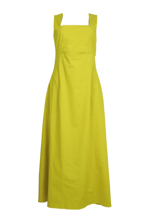 vestido largo con resorte en la espalda Amelie color verde