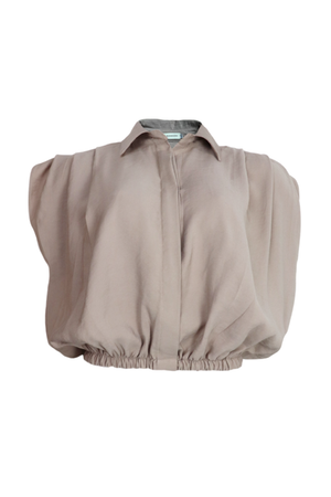 Hermosa blusa con escote en v color arena