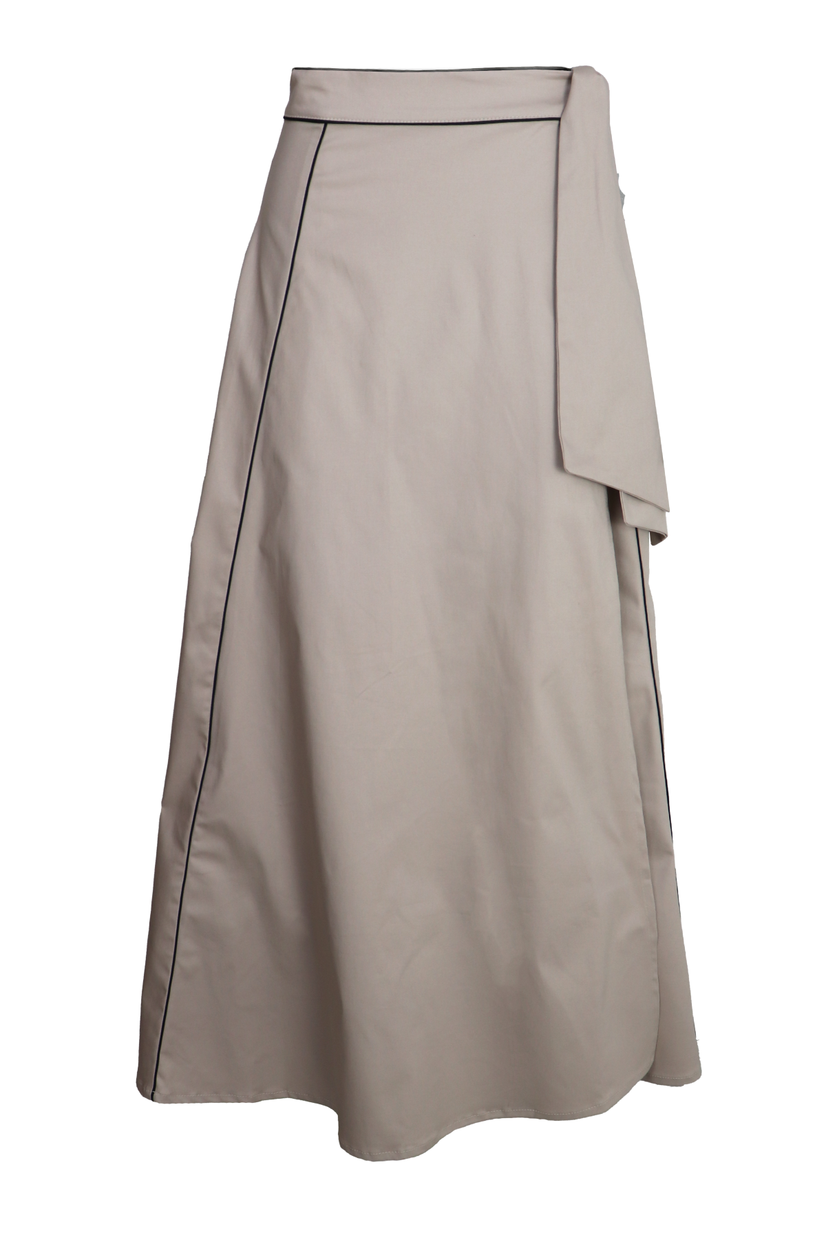 Hermosa falda larga con venas laterales color arena