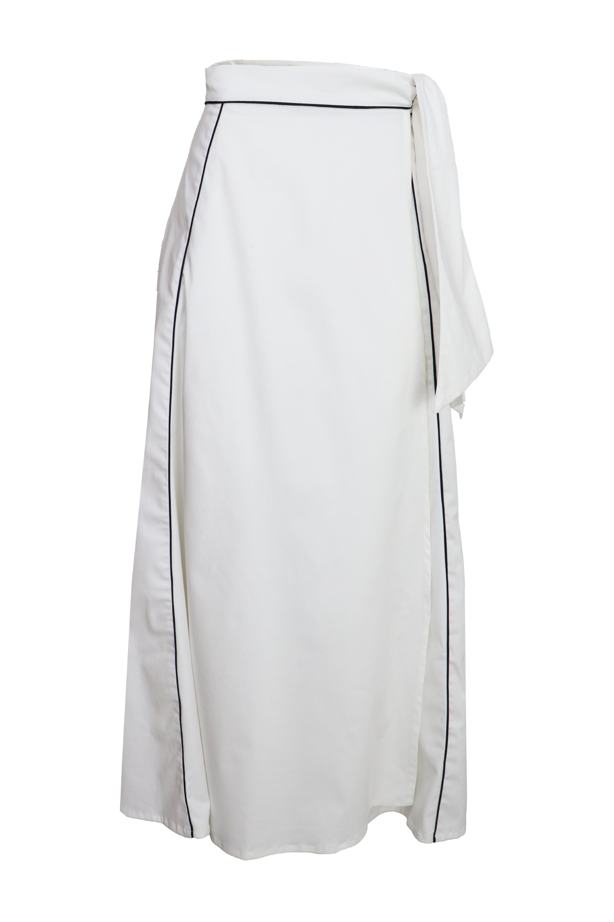 Hermosa falda larga con venas laterales color blanco