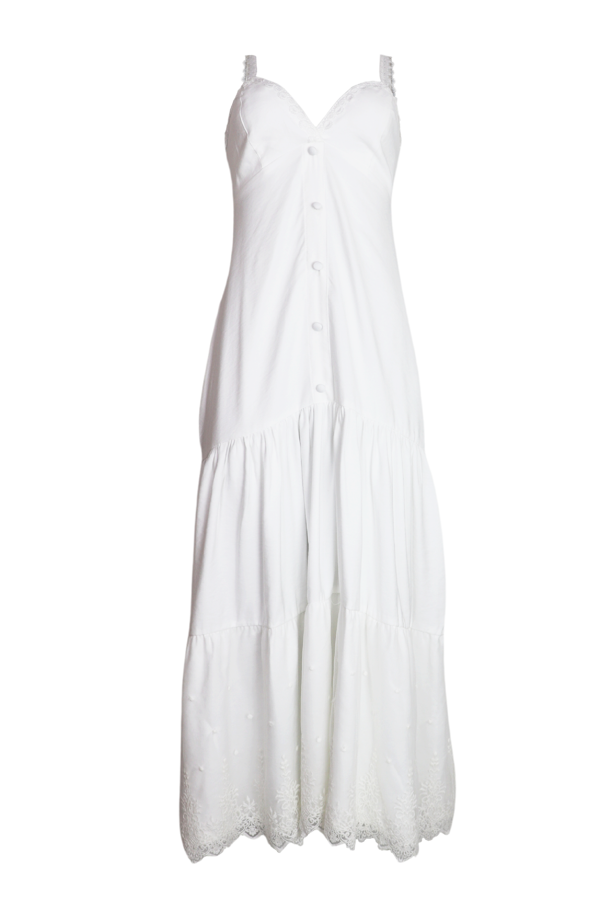 PTJ140230 vestido largo blanco con tiras y lazos en la espalda