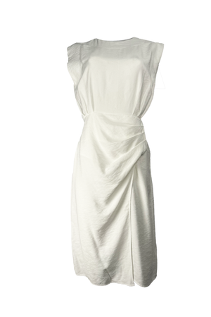 PTJ143730 vestido con recogido en la cintura color blanco