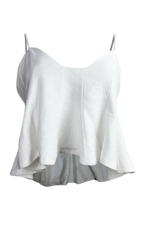 PTJ148130 Blusa de boleros y tiras blanca