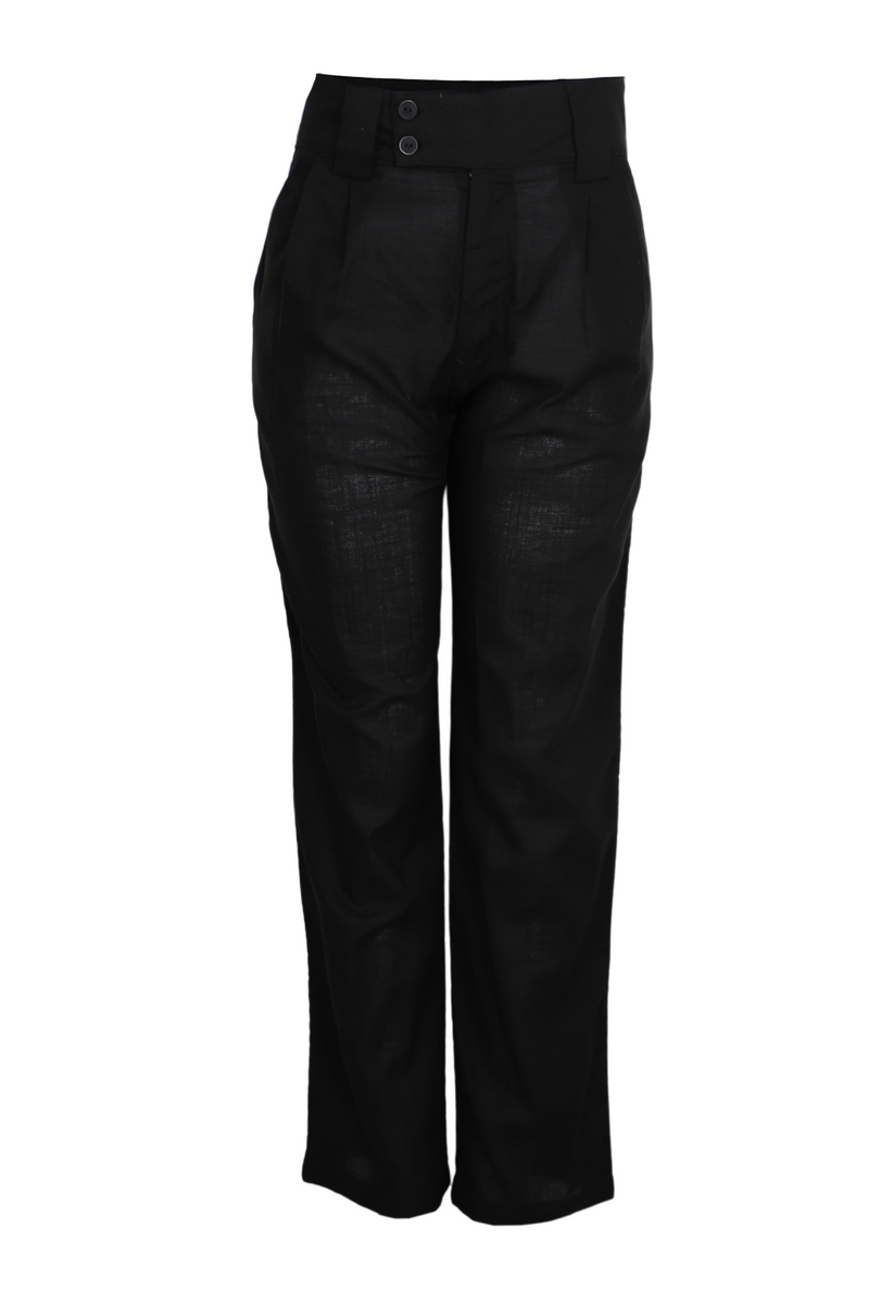 Pantalón recto con pretina ancha - Rojo Pantalón recto con pretina ancha - Rojo