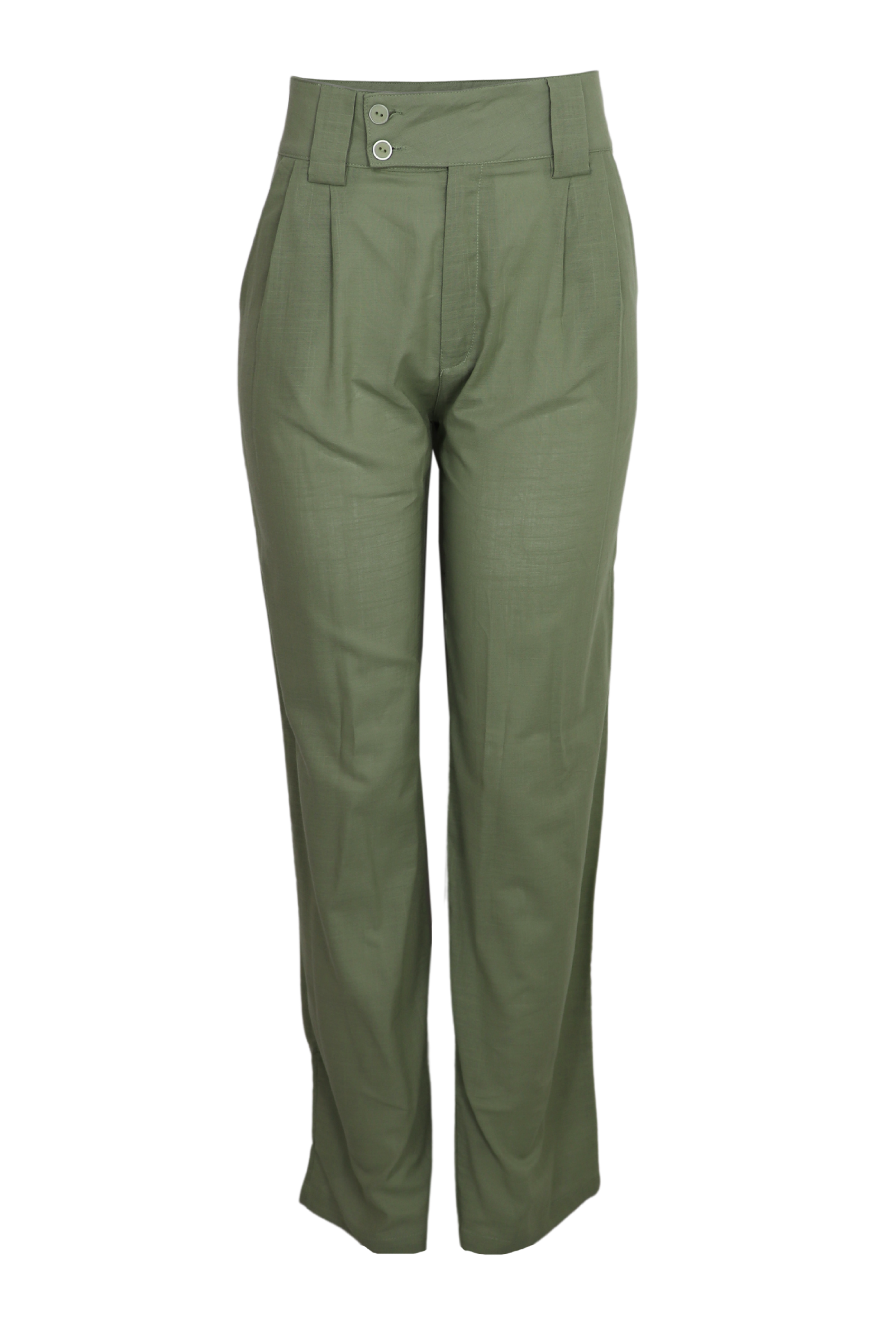 Hermoso pantalón con pretina ancha color verde