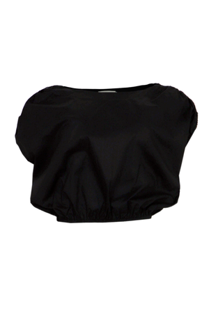 Blusa corta con elasticos color negro