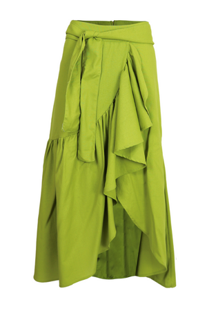 Hermosa falda color verde limon
