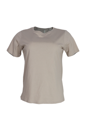 Camiseta básica cuello redondo color arena