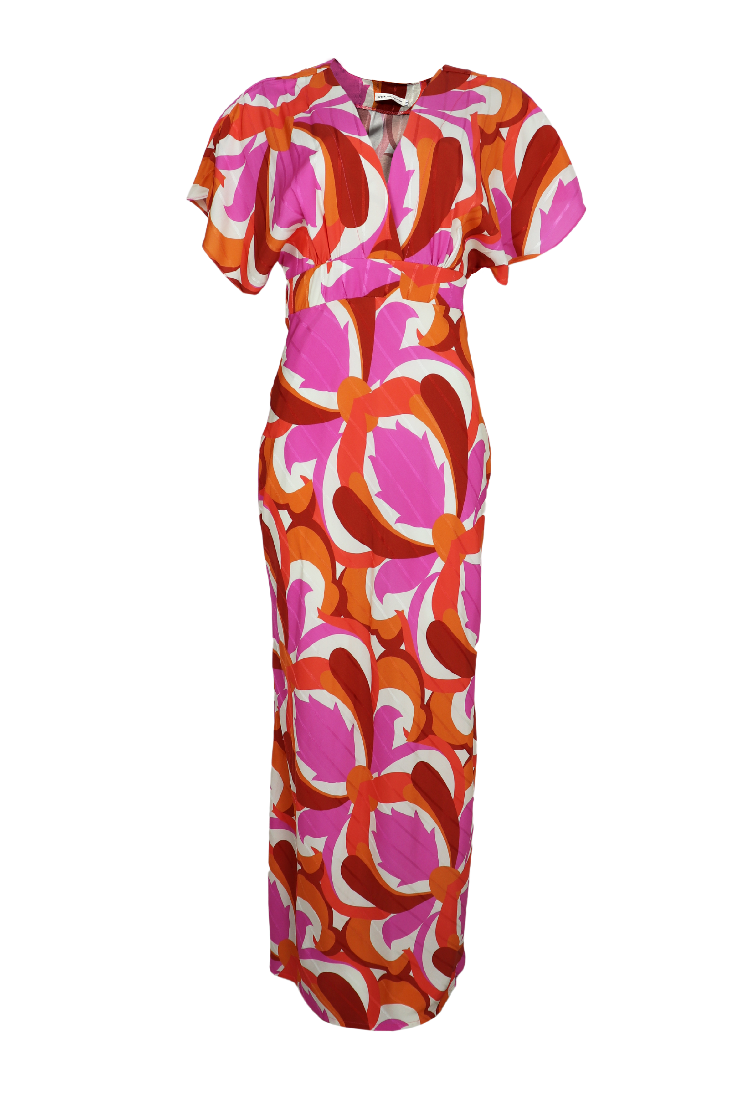 Hermoso vestido con manga rodada pandora color fucsia