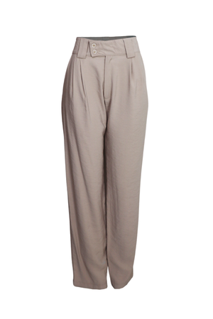 Hermoso pantalón con pretina ancha color arena