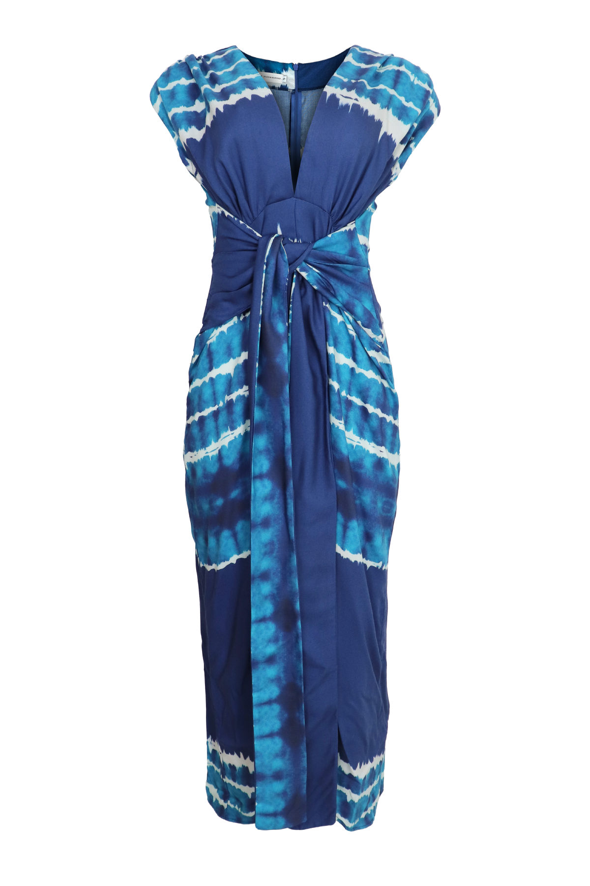 Hermoso vestido largo sin mangas y con fajón para ajustar la cintura