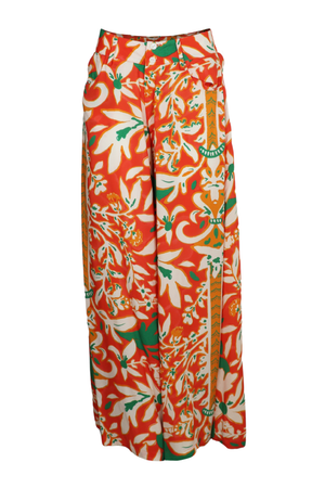 PTJ263129 pantalón palazzo estampado naranja