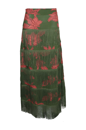 PTJ2633290 falda verde con rosa