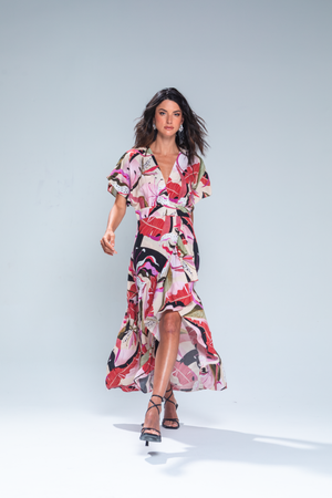 PTJ26372900 vestido midi estampado