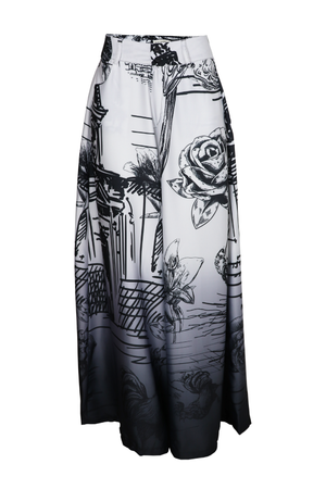 PTJ2659 Pantalón palazzo estampado