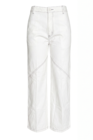 PTJ267104 pantalones color blanco con costuras