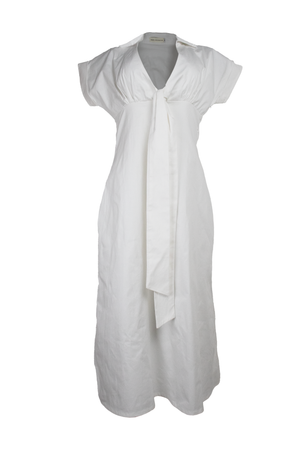 PTJ269311 vestido blanco con lazo
