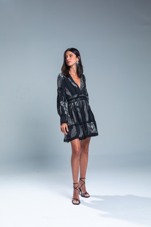 PTJ2708290 vestido corto con mangas largas