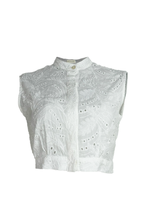 PTJ274101 blusa tipo chaleco en ojalillo