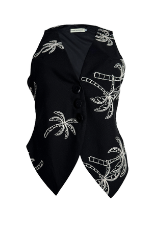 PTJ275210 chaleco negro con bordados