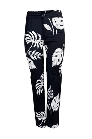 PTJ27561200311 pantalón negro estampado