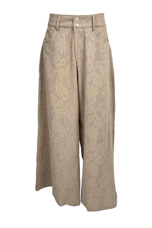 PTJ2759 pantalón taupé corrugado
