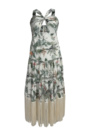 PTJ27632900 vestido con flecos estampado