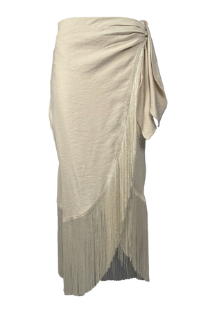 PTJ280430 falda con flecos color beige