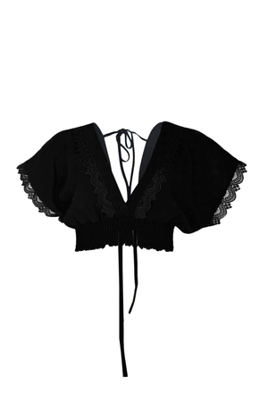 PTJ280830 blusa con textura negra