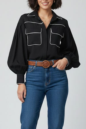 PTJ29423000 blusa con botones y línea