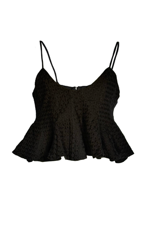 PTJ295401000 blusa de tiras con textura color negro