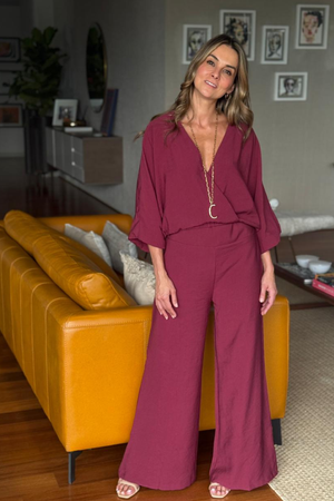 PTJ2984300 pantalón resortado con blusa manga larga