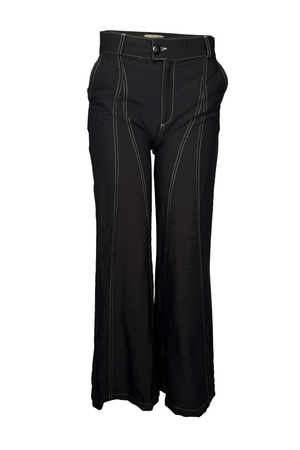 PTJ298529 pantalón amplio con costuras visibles color negro